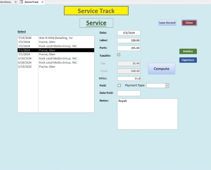 ServiceTrack | Service Tracking Software for the Sole Proprietor | Local Service Rep | Rock Local Media group | Onslow Advertiser | Buy | Sell | Market | Advertise | Web Design | SEO