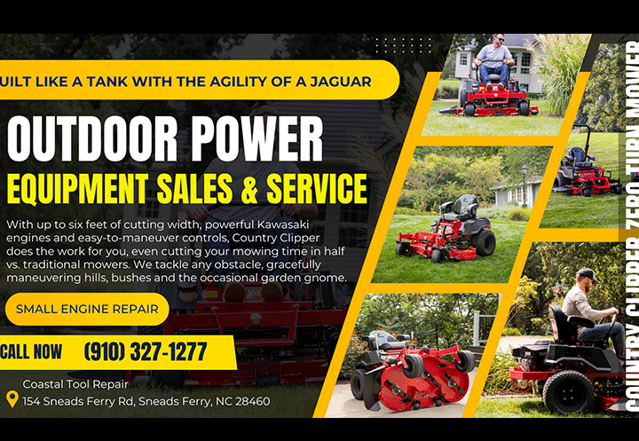 Coastal Tool Repair | Small Engine Repair | Country Clipper Authorized Dealer | Shindaiwa Authorized Dealer | Outdoor Power Equipment | Sneads Ferry NC | North Topsail Beach NC | Surf City NC | Topsail Beach NC | Topsail Coast Advertiser | Onslow Advertiser | Pender Advertiser | ILM Advertiser